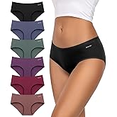 TANSTC Womens Underwear Low Rise Cotton Hipster Panties Soft Stretch Briefs Breathable Ladies Underpants 6 Pack
