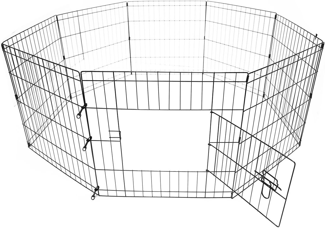 HPD 8 Panel Pet Dog Play Pen Exercise Cage Puppy Enclosure Rabbit Fence