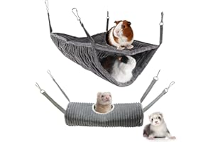 TCYYNEK Ferret Rat Hammock Guinea Pig Hideout Bed,Soft Hamster Toys Hanging Tunnels and Tubes,Plush Small Animal Pet Chinchil