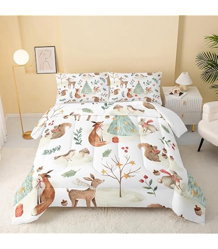 Feelyou Rose Leopard 7 Piece Bedding Set Queen Size Grey Wild
