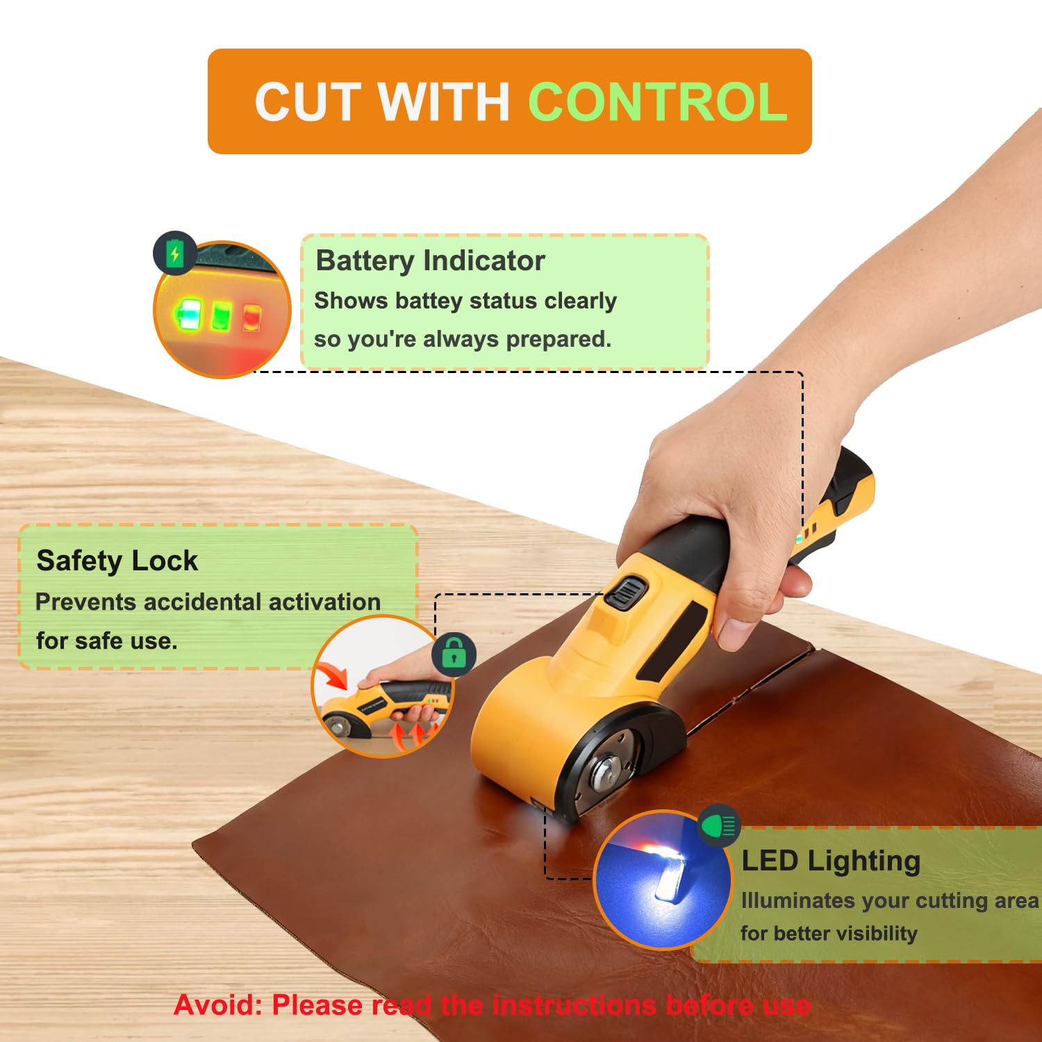 High Speed Cardboard Cutter, Electric Box Cutter For Cardboard Fabric Carpet, Automatic Cordless Electric Scissors With Safety Lock - Rechargeable Battery, Heavy Duty Power, Rotary Cutting