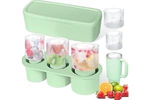 HAILI XMGQ Ice Cube Tray for Stanley Cup, Silicone Ice Cube Maker With Lid for 30-40 oz Tumbler, for Chilling Whiskey, Cocktails, Drinks, Coffee, Easy Fill and Release Ice Maker, BPA Free