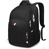 Della Gao Travel Laptop Backpack, Black Backpack for Men and Women with USB Slit Business Computer Back Pack (Black, 15.6 Inc