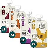 Serenity Kids 6+ Months Baby Food Pouches - Nutrient-Packed Meat Puree with 5g Protein - Organic Baby Food with Ethically Sourced Meat & Veggies - Convenient On-the-Go Toddler Snacks - 3.5 Oz, 8 Pack