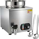 EKVILI 7.4 Qt Stainless Steel Cheese &amp; Sauce Warmer with Temperature Control &ndash; Commercial Water Bath Food Heater for Cheese, Chocolate, Sauces, Soups, Nachos, Popcorn, Catering &amp; Buffet （110V）