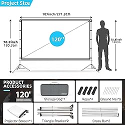 Projector Screen Outdoor, Vamvo Portable Projectors