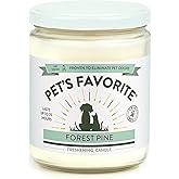 Pet's Favorite Pet Odor Candle, Clean Burning, Long Lasting Scented Candles with a Cotton Wick. (Forest Pine, Pack of 1)