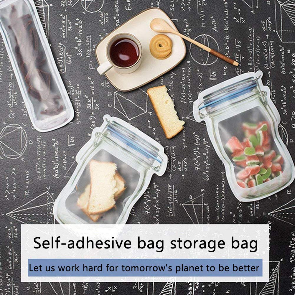 BESTZY Bolsa de Botella Mason 10 Piezas Bolsa de Merienda Reutilizable