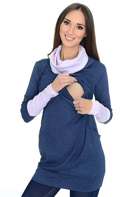 Mija - 2 in1 Stillpullover & Umstandspullover Stilltop Still-Pulli Maddy 7115A