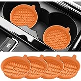 ME.FAN Car Cup Holder Coasters [4 Pack] Silicone Cups Mats, Automotive Universal Non-Slip Recessed Interior Accessories Orange