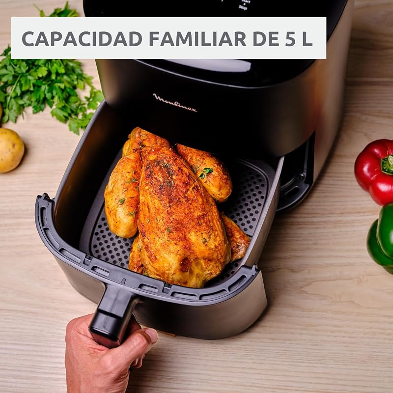 Easy Fry Max 5L, Freidora de aire, Incluye Pinzas