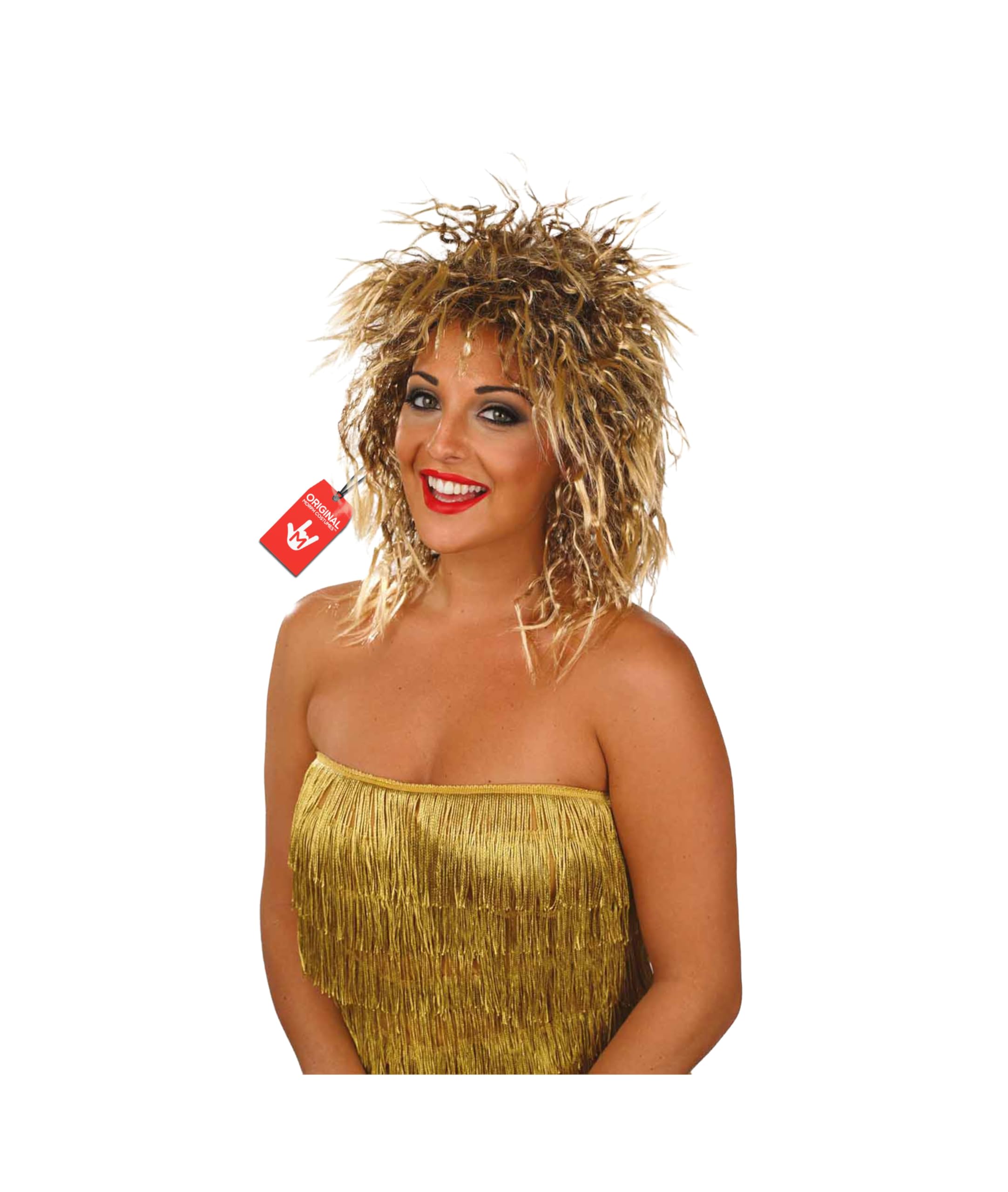 Fun Shack 80s Wig Women Diva Blonde Punk Rock Costume Glam Disco Accessory for Parties and Themed Events, One Size