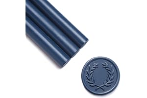 UNIQOOO Mailable Glue Gun Sealing Wax Sticks for Wax Seal Stamp - Navy Blue, Great for Wedding Invitations, Cards Envelopes, Snail Mails, Wine Packages, Gift Ideas, Pack of 8