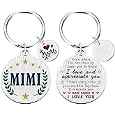 Yobent Mimi Gifts for Women - I Love You Birthday Keychain Present from Granddaughter Grandson, Best Mimi Gift Ideas for Anniversary