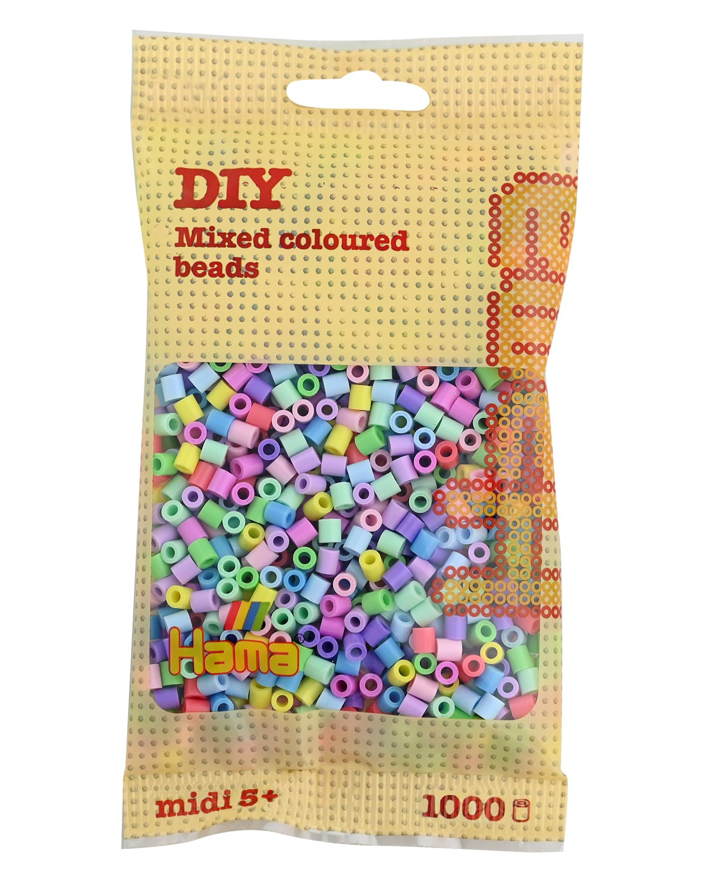 Hama 207-50 Beads - Pastel Mix (1000 Midi Beads)