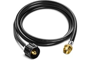PatioGem Propane Hose, 6ft Propane Tank Hose, Propane Adapter Hose, Propane Hose Adapter 1lb to 20lb, Propane Grill Hose fit for Weber/Coleman/Blackstone Grill, Buddy Heater, Smoker, Camping Stove