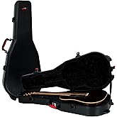 Gator Cases Molded Flight Case For Acoustic Dreadnought Guitars With TSA Approved Locking Latches, (GTSA-GTRDREAD)