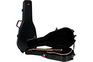 Gator Cases Molded Flight Case For Acoustic Dreadnought Guitars With TSA Approved Locking Latch; (GTSA-GTRDREAD)