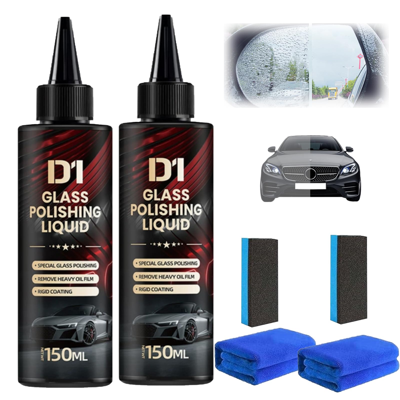 Photo 1 of ** ONE BOTTLE , FACTORY SEALED**
2pcs Bianca Glass Polishing Liquid D1,Car Polishing Compound for Scratches, Wiper Marks & Oil Film with Sponge