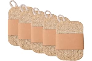 5 Pcs Natural Loofah Kitchen Sponges, 100% Biodegradable Compostable Vegetable Sponges, Non-Scratch No Odor Scrubber for Dish