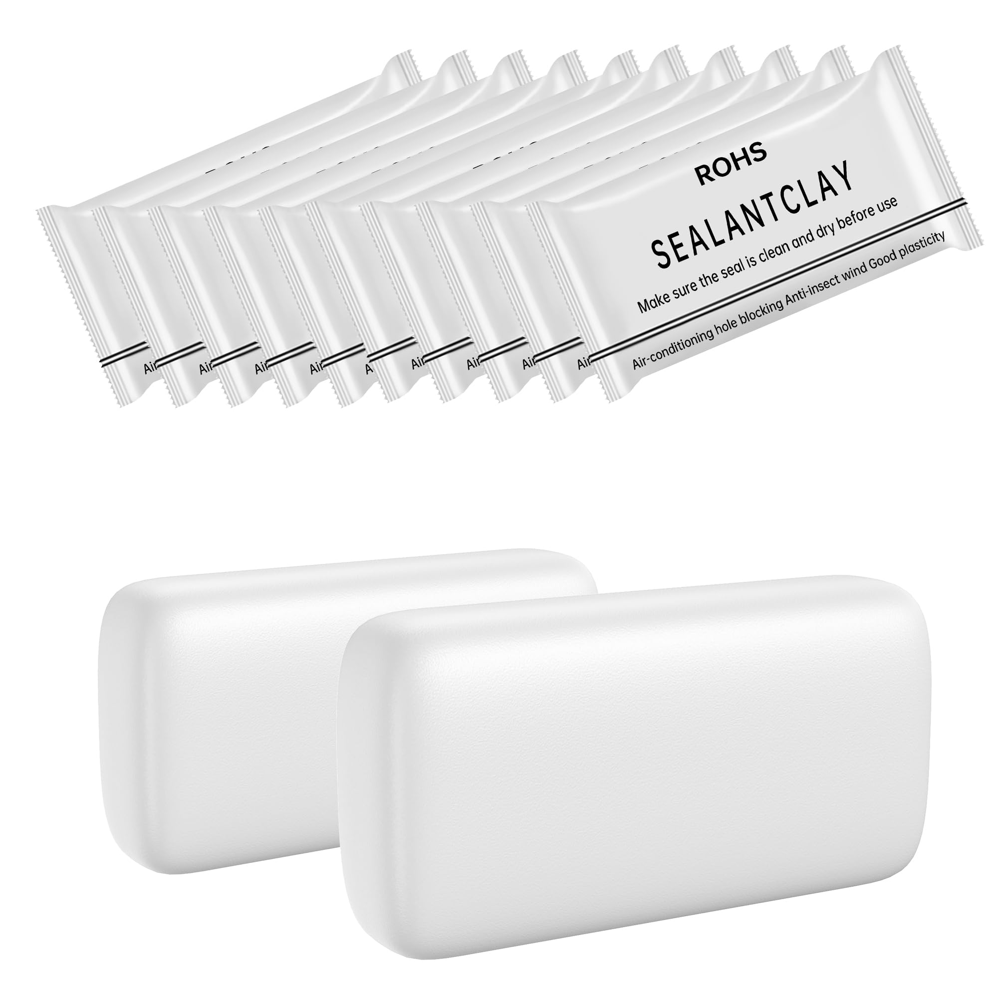 Photo 1 of 10 Pack White Seal Putty, Waterproof Duct Sealant Clay, Moldable Repair Sealing Mastic for Drain, Wall & AC Pipe Holes Repair, Air & Water Leak Prevention?Duct Seal?Plumbers Putty?Easy to Use