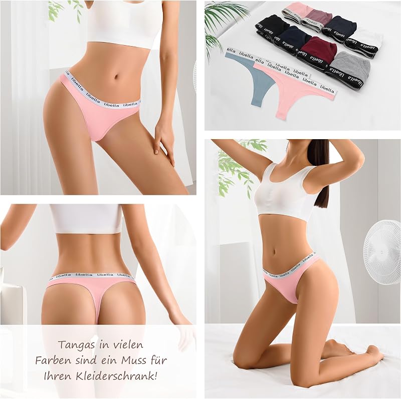 10er Pack String Tanga Damen Baumwolle Unterwäsche für Frau S — Foto 2 von 7