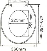 RAM Black Soft Close Toilet Seat Quick Release Easy Clean O Shape PP view 5