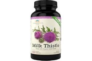 TERAPUTICS Organic Milk Thistle | Non GMO 2000mg 4X Concentrated Vegan Daily Supplement w/ Silymarin Seed Extract for Liver Support, Detox and Cleanse - 60 Veggie Capsules