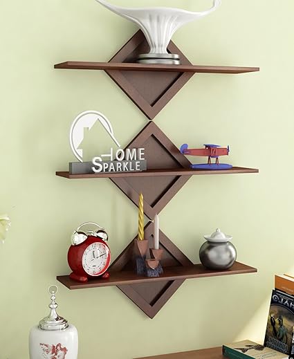 Home Sparkle Engineered Wood Shelf Set (46 cm x 14 cm x 25 cm, Brown, Set of 3)