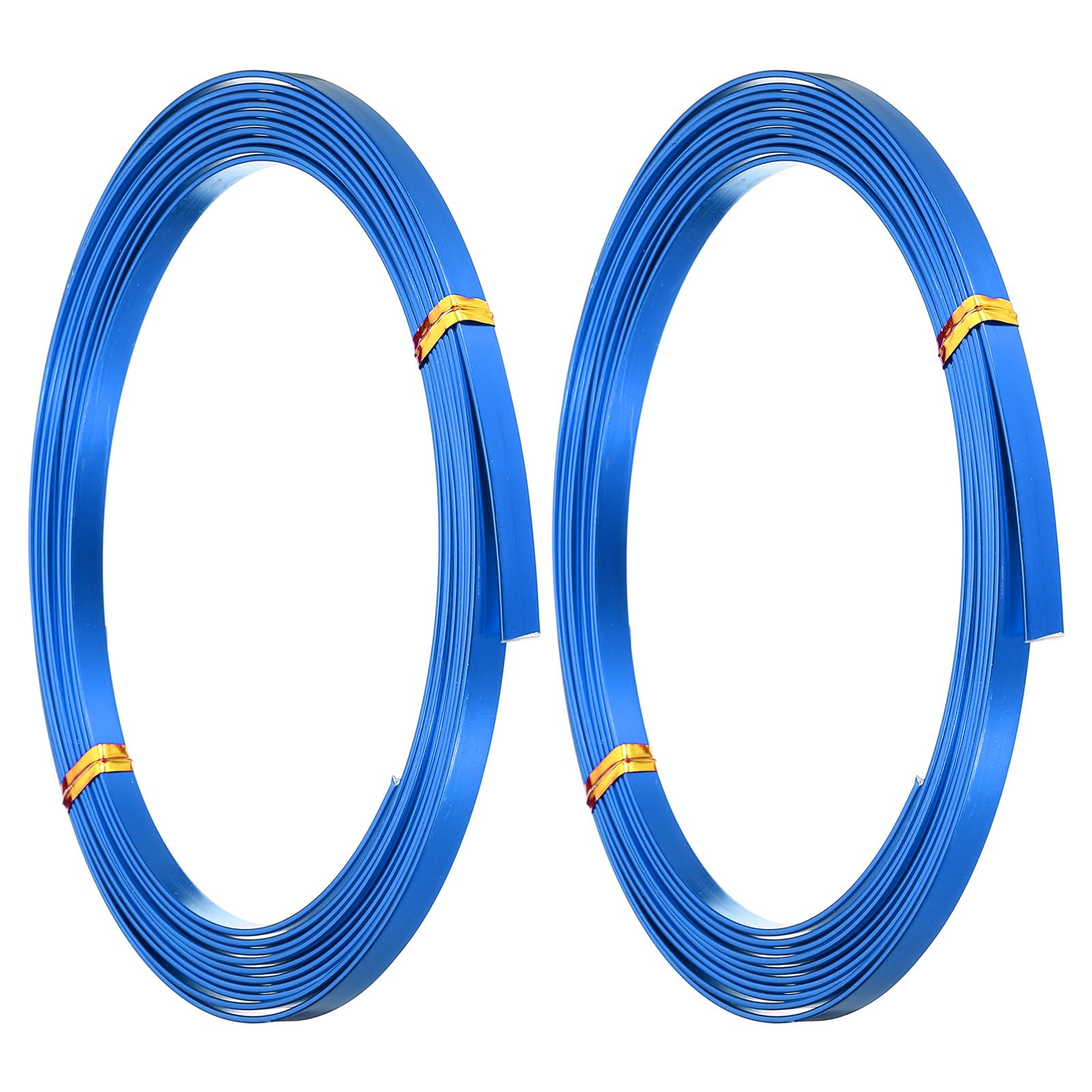 PATIKIL 18 Gauge 5mm Wide Aluminum Flat Wire, 10Ft 2 Roll Bendable Flat Bezel Face Masks Soft Craft Wire for Resin Bezel Frame Wire Wrapping Craft Making, Blue