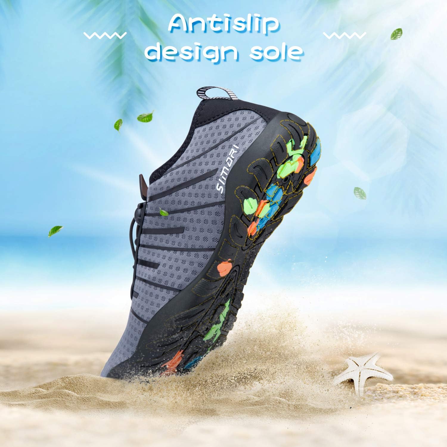  | SIMARI Mens Womens Water Shoes Sports Quick Dry Barefoot Diving Swim Surf Aqua Walking Beach Yoga | Water Shoes