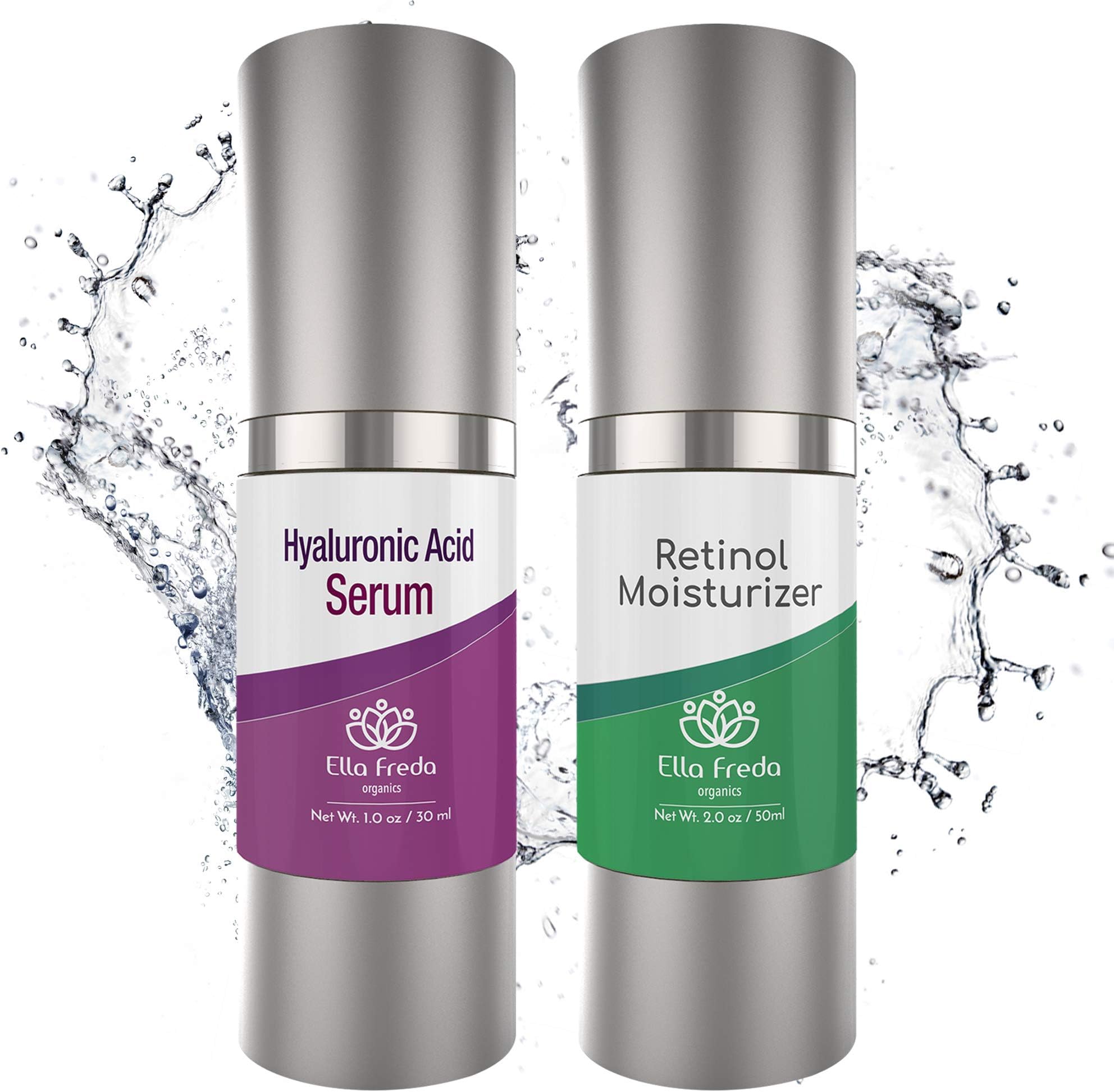Hyaluronic Acid Serum and Retinol Moisturizer - Diminishes Wrinkles & Fine Lines, Leaves Skin Full & Plump, Moisturizes & Helps Reduce Signs of Aging 3oz
