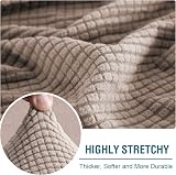 BellaHills Sectional Sofa Covers Chaise + 3 Seater Sand High Stretch view 7