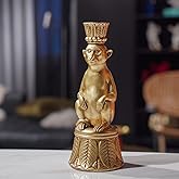 Candle Stick Holder Table Decor - Monkey Resin Modern Candlestick Holder Indoor Table Decor Animals Brass Gold Candle Stand for Living Room Home Decoration 3.25 x 3.25 x 9.25 Inch Guichifun