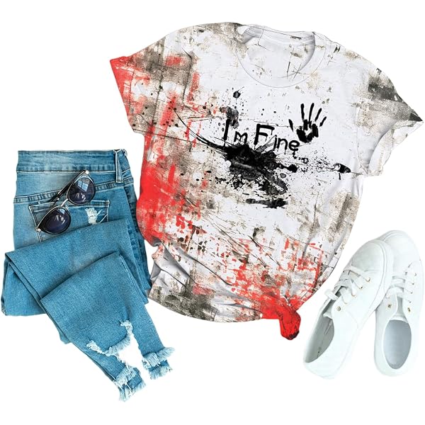 Problem Gelöst T Shirt Halloween T-Shirt Damen Horror Tshirt Blutiges T