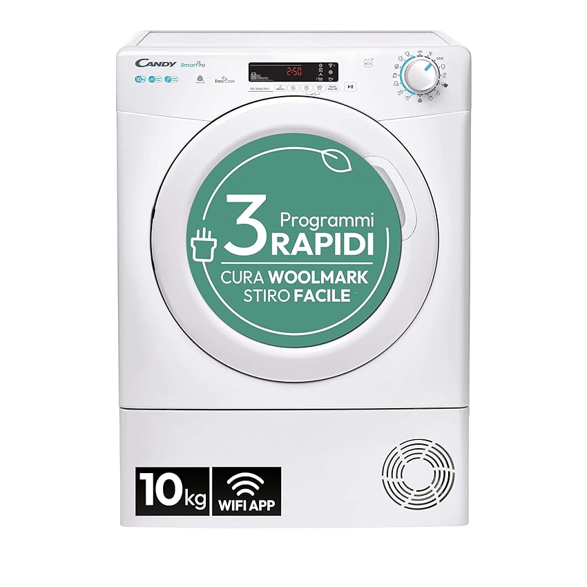Candy Smart Pro Asciugatrice 10 Kg a Pompa di Calore, Libera Installazione