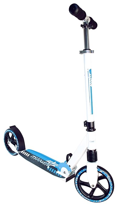 authentic sports & toys GmbH Aluminium Scooter Muuwmi SFS 205 mm, Doppelfederung, weiß/blau