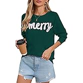Allifewithu Women's Lightweight Thin Knit Sweater Long Sleeve Crew Neck American Flag Pullover Sweaters