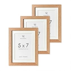 5x7 Picture Frame, Solid Oak Wood 5x7 Photo Frame