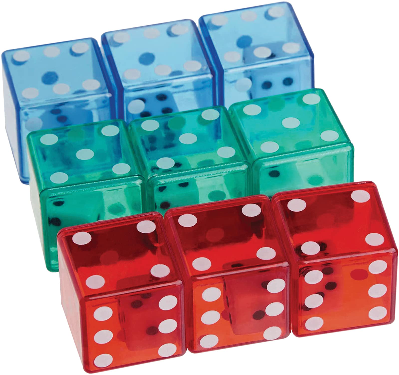 Teacher Created Resources® Dice Within Dice, Pack of 9,Red, Green, Blue, White, 1