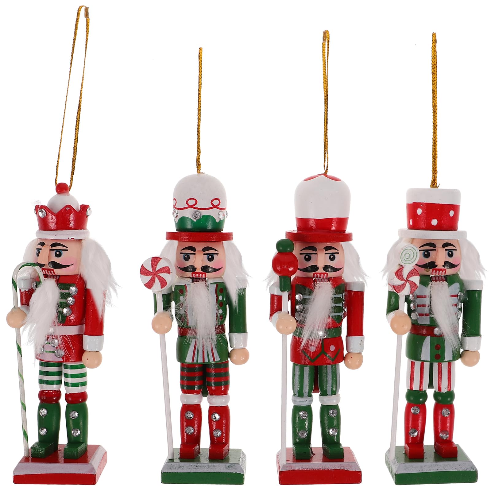 4pcs Hanging Christmas Nutcracker Ornaments Nutcracker Pendant Decor for Tree Festive Figures Xmas Party Decoration Holiday Present Choice