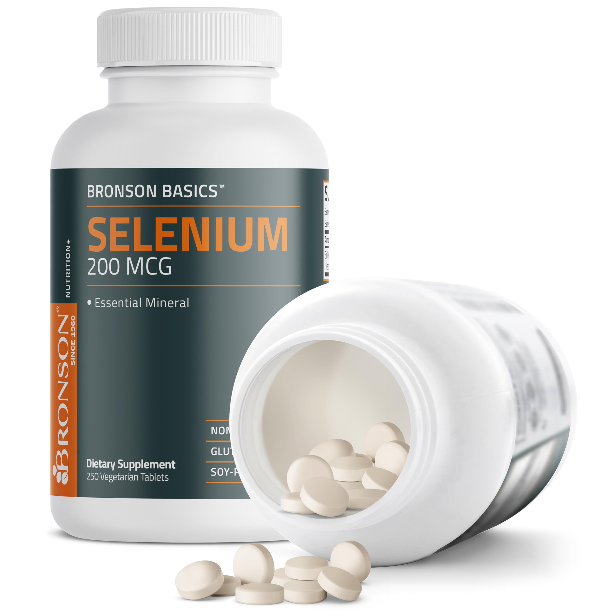 Bronson Selenium 200 mcg Immune & Antioxidant Support Essential Mineral, 250 Vegetarian Tablets