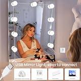 Akynite Hollywood Mirror Lights 10 LEDs USB 3 Colors 10 Brightness Dimmable view 4