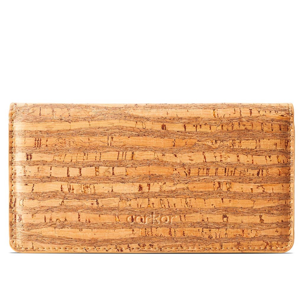 Corkor Cork Wallet Women Vegan Slim for Cards, Notes and Coins - Zebra - Medium