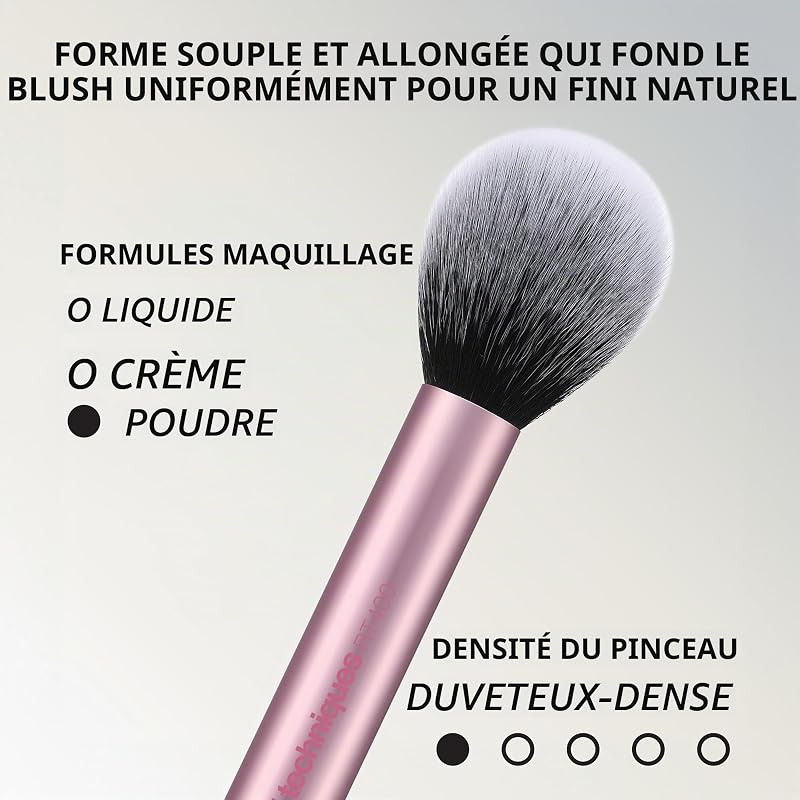 Ensemble de 5 pièces Everyday Essentials +, pinceaux à maquillage et éponge à maquillage, pour fond de teint, fard à joues, poudre bronzante, sans cruauté envers les animaux