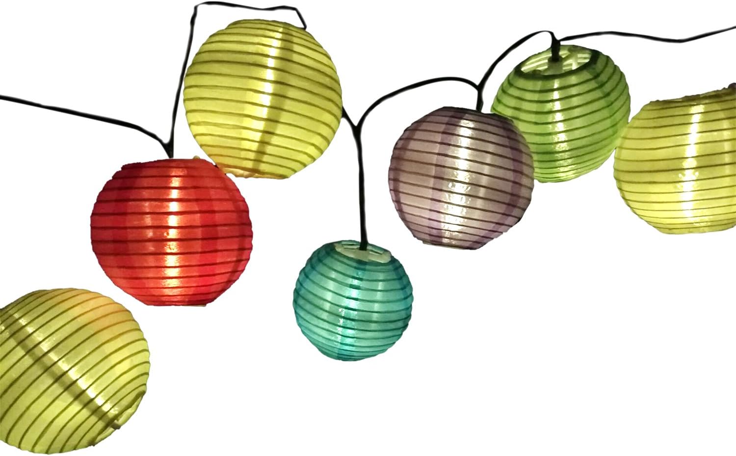 IREALIST 20 Lantern Ball Lights, Solar Powered Christmas String Lights, Decorative Lighting for Indoor, Garden, Home, Patio, Lawn, Party and Holiday Decorations, Mulit-Color