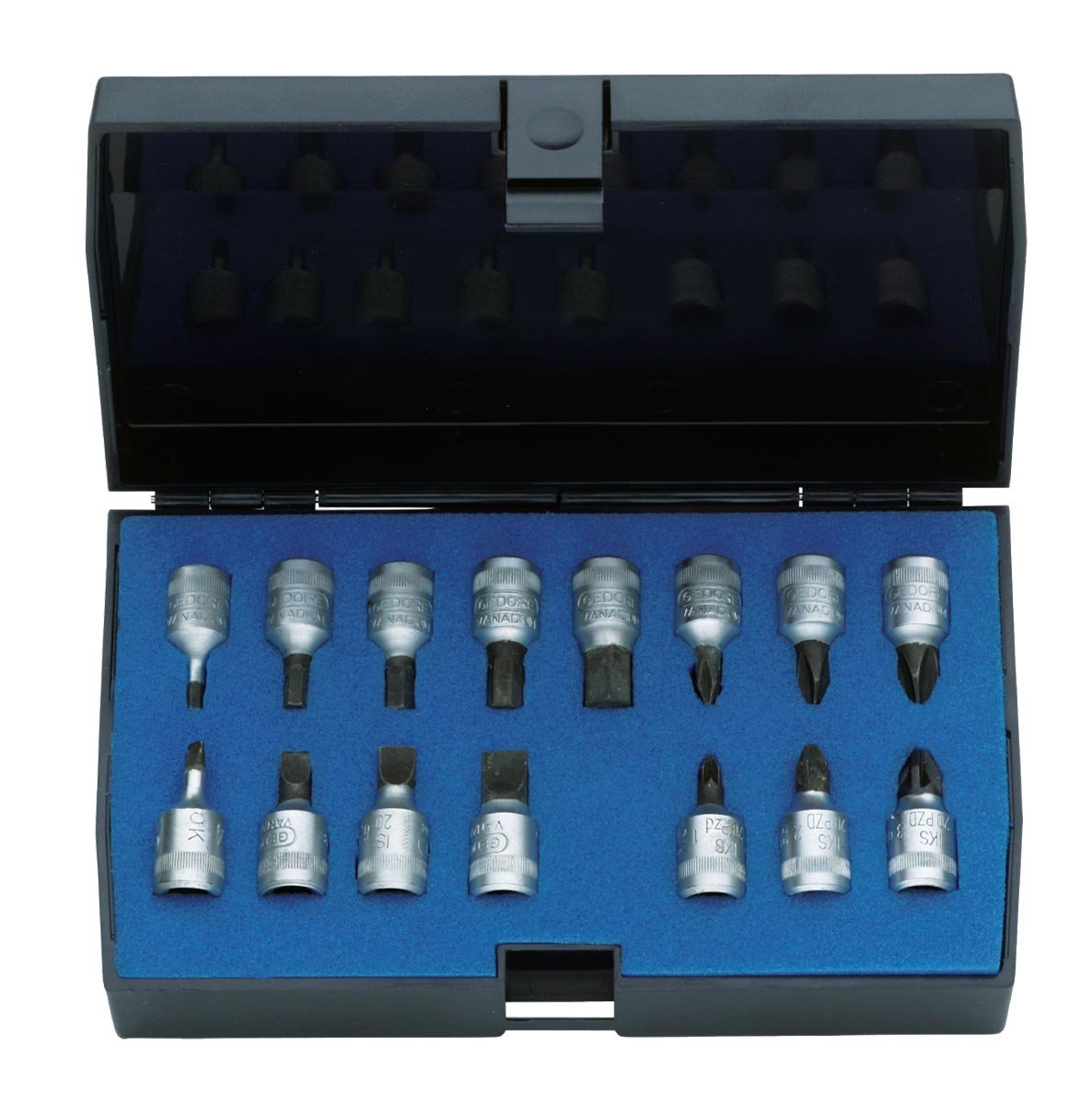 Gedore INS20PM 1/4 Screwdriver Bit Socket Set - Silver (15-Piece)