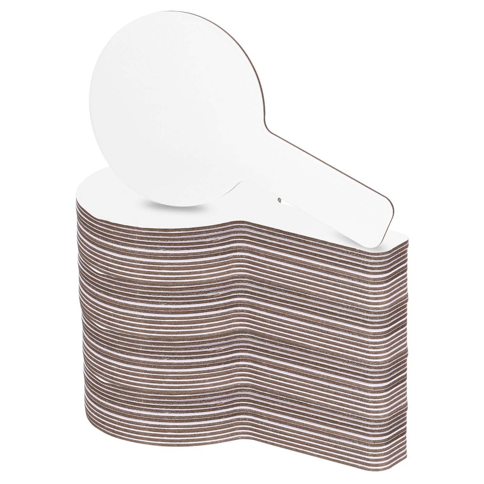 PATIKIL 9x5in Thickened Dry Erase Paddles, 60Pcs Handheld Double Side Circle Answer Paddle Dry Erase Boards for Voting Game Teaching Classroom Office Party