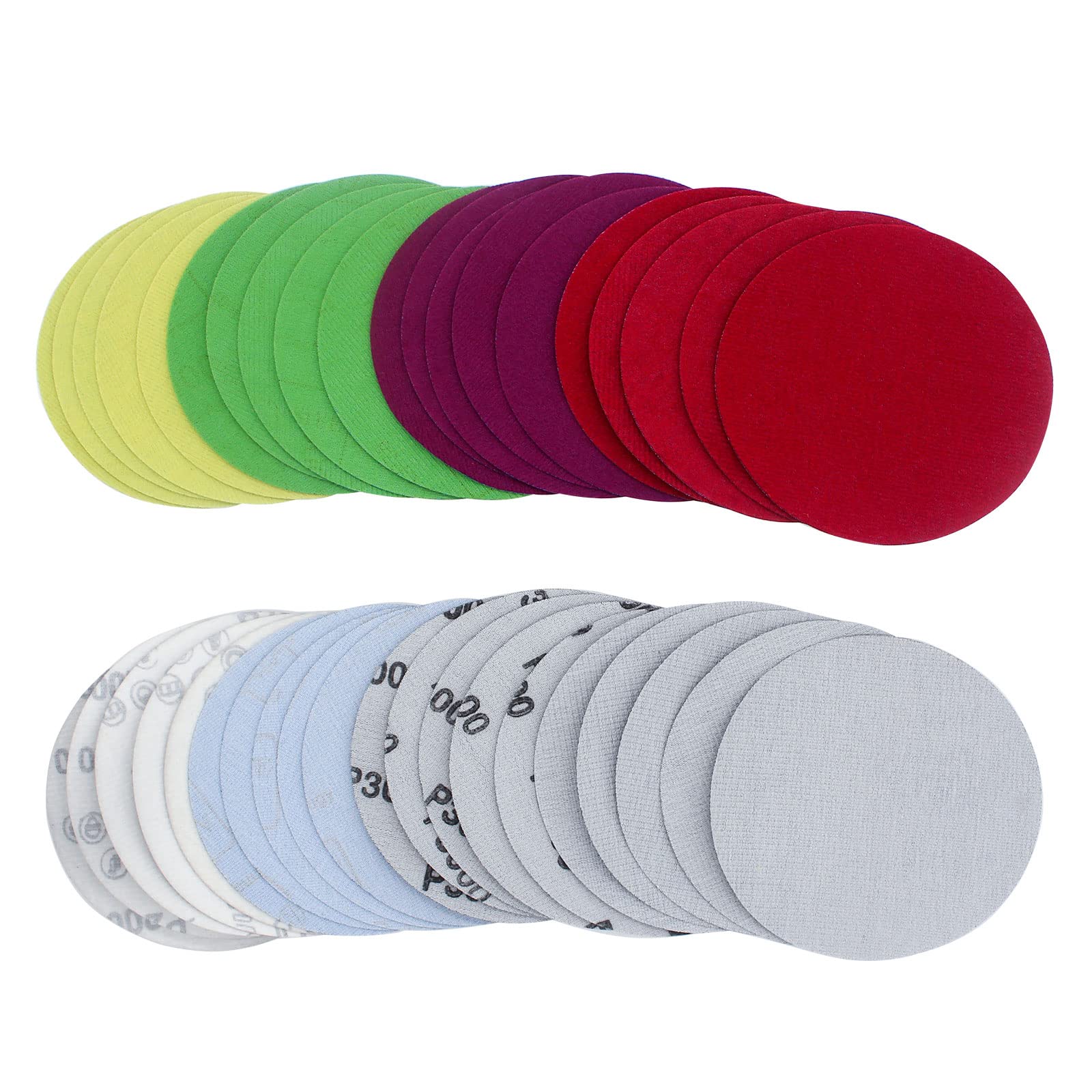 SenmaiTools 40 pcs Ultra Fine 125mm Sanding Discs. Hook and Loop 5 x 2000 2500 3000 4000 5000 7000 8000 10000 Mixed Grit,5 Inch Round Sanding Discs Pads for Random Orbit Sander