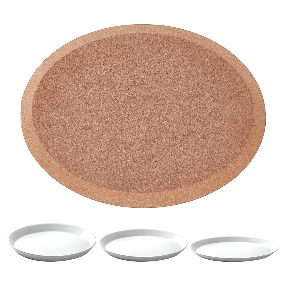 BENECREAT Oval Pottery Tools, Ceramic Plate Forming Handbuilding Dish Plate Slump Dish Pottery Tools MDF Density Board for Dish Plate Clay Pottery Supplies, 25x19x1.5cm